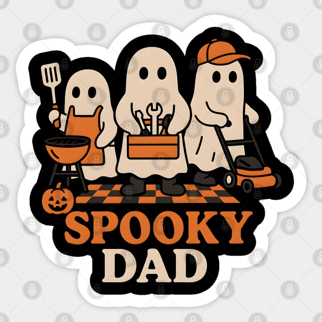 Spooky Dad Ghost Halloween Family Graphic Gift Sticker by MakerMind8.2